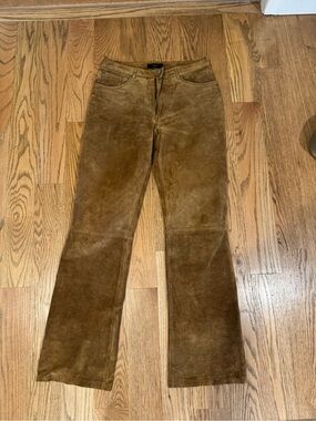 Women’s Brown Suede Flared Pants